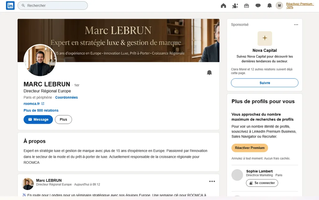 Fausse page de connexion jouée dans une immersion ROOMCA